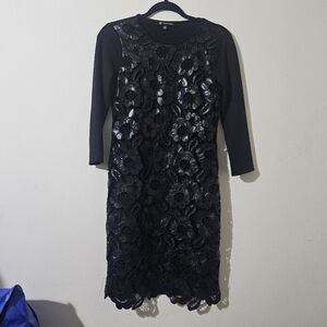 Versona Floral Faux Leather Dress